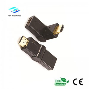 HDMI мъжки към HDMI женски адаптер люлка тип позлатен / никелиран код: FEF-HX-002