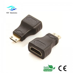 HDMI женски към мини HDMI мъжки адаптер позлатен / никелиран Код: FEF-H-022