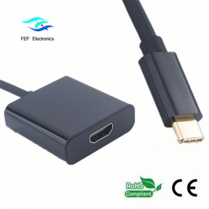 USB тип c към HDMI женски преобразувател метален корпус Код: FEF-USBIC-006