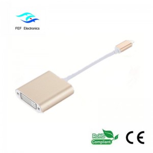 USB TYPE-C към DVI женски конвертор ABS обвивка Код: FEF-USBIC-003